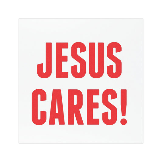 Inspirational Car Magnet - 'Jesus Cares!' Faith-Based Auto Decor